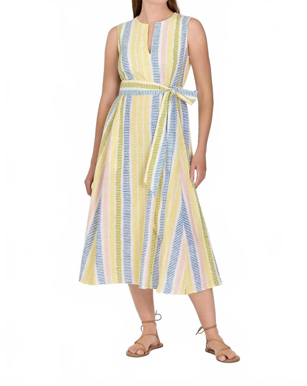 NEW LIVRO women's annie midi dress in gasparilla stripe